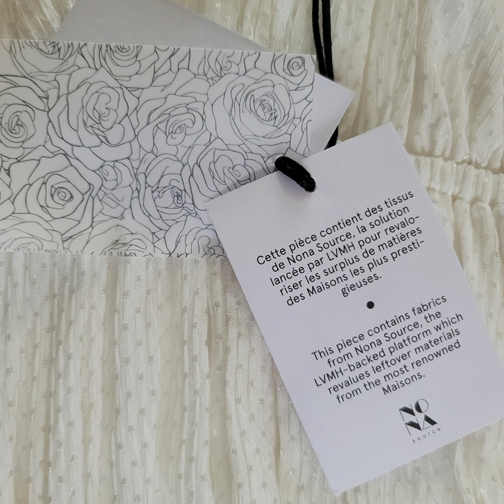Rosae Paris Le Delaunay Smocked Blouse Ruffled Wrists Meringue, French Romantic - Picture 10 of 15